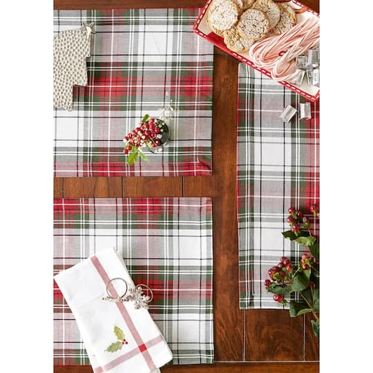 DII® Christmas Plaid Placemats, 6ct. 5 DII® Christmas Plaid Placemats, 6ct. - Image 3