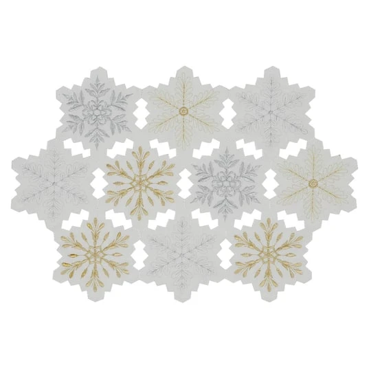 DII® Embroidered Snowflake Placemats, 4ct. 7 DII® Embroidered Snowflake Placemats, 4ct. - Image 5