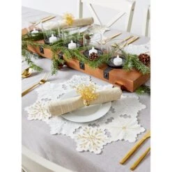 DII® Embroidered Snowflake Placemats, 4ct. 19 DII® Embroidered Snowflake Placemats, 4ct. -Michaels X-Mas Decor D540029S 6