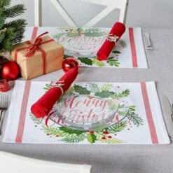DII® Merry Christmas Print Placemats, 6ct. -Michaels X-Mas Decor D540030S 10