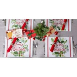 DII® Merry Christmas Print Placemats, 6ct. -Michaels X-Mas Decor D540030S 6