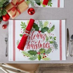 DII® Merry Christmas Print Placemats, 6ct. -Michaels X-Mas Decor D540030S 8
