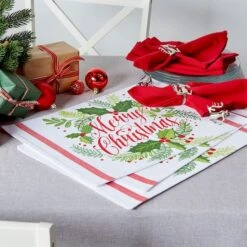 DII® Merry Christmas Print Placemats, 6ct. -Michaels X-Mas Decor D540030S 9