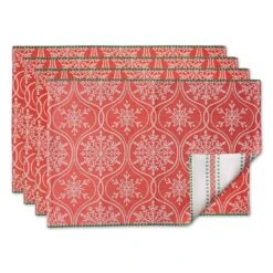 DII® Joyful Snowflakes Jacquard Placemats, 4ct.