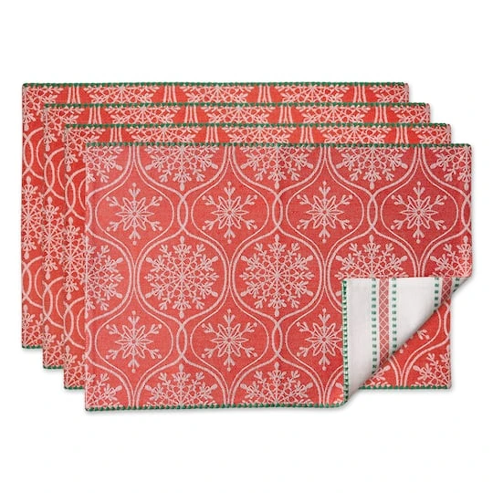 DII® Joyful Snowflakes Jacquard Placemats, 4ct. 3 DII® Joyful Snowflakes Jacquard Placemats, 4ct.