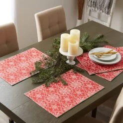 DII® Joyful Snowflakes Jacquard Placemats, 4ct. 21 DII® Joyful Snowflakes Jacquard Placemats, 4ct. -Michaels X-Mas Decor D540031S 9