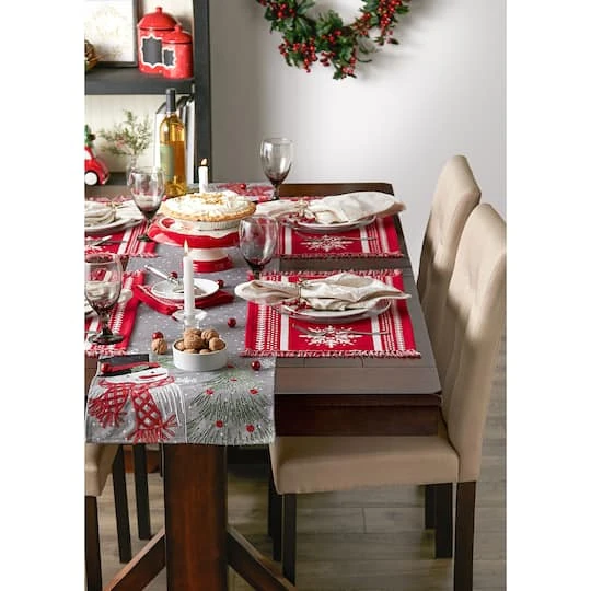 DII® Nordic Snowflake Stripe Jacquard Placemats, 4ct. 5 DII® Nordic Snowflake Stripe Jacquard Placemats, 4ct. - Image 3