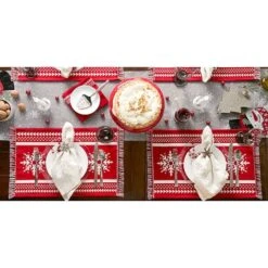 DII® Nordic Snowflake Stripe Jacquard Placemats, 4ct. 21 DII® Nordic Snowflake Stripe Jacquard Placemats, 4ct. -Michaels X-Mas Decor D540033S 8