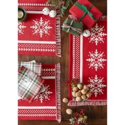 DII® Nordic Snowflake Stripe Jacquard Placemats, 4ct. 22 DII® Nordic Snowflake Stripe Jacquard Placemats, 4ct. -Michaels X-Mas Decor D540033S 9