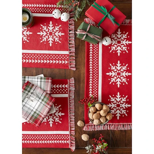 DII® Nordic Snowflake Stripe Jacquard Placemats, 4ct. 12 DII® Nordic Snowflake Stripe Jacquard Placemats, 4ct. - Image 10
