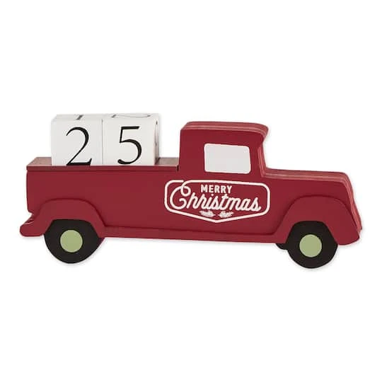 DII® Christmas Tree Truck Tabletop Block Calendar 3 DII® Christmas Tree Truck Tabletop Block Calendar