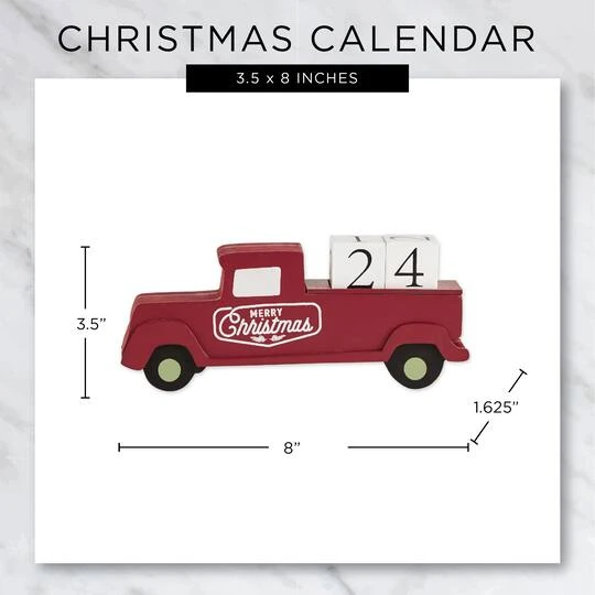 DII® Christmas Tree Truck Tabletop Block Calendar 8 DII® Christmas Tree Truck Tabletop Block Calendar - Image 6