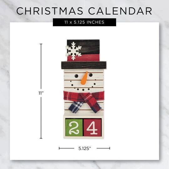 DII® Square Snowman Tabletop Block Calendar 9 DII® Square Snowman Tabletop Block Calendar - Image 7