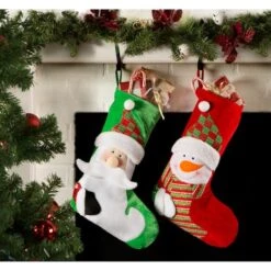 DII® Santa & Snowman Stocking Set -Michaels X-Mas Decor D540056S 4