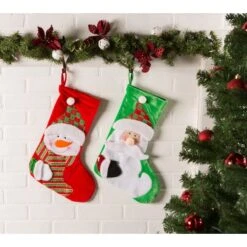 DII® Santa & Snowman Stocking Set -Michaels X-Mas Decor D540056S 5