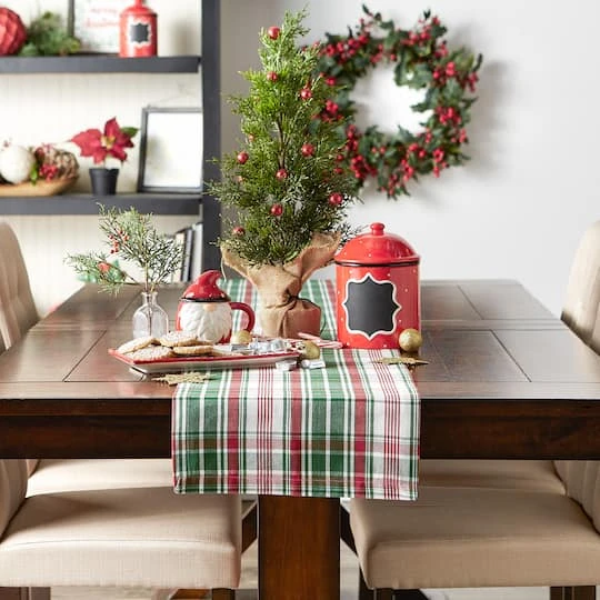 DII® 72" Yuletide Plaid Table Runner 8 DII® 72" Yuletide Plaid Table Runner - Image 6