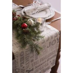 DII® 108" Silver Christmas Collage Table Runner 17 DII® 108" Silver Christmas Collage Table Runner -Michaels X-Mas Decor D540099S 5