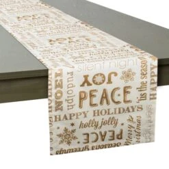 DII® 108" Gold Christmas Collage Table Runner 15 DII® 108" Gold Christmas Collage Table Runner -Michaels X-Mas Decor D540100S 3