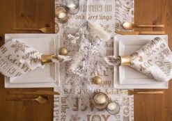 DII® 108" Gold Christmas Collage Table Runner 21 DII® 108" Gold Christmas Collage Table Runner -Michaels X-Mas Decor D540100S 9