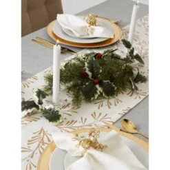 DII® 108" Metallic Holly Leaves Table Runner -Michaels X-Mas Decor D540102S 8