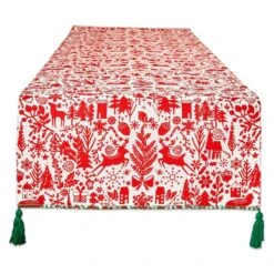 DIIĀ® 72" Christmas Woods Embellished Table Runner