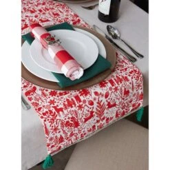DII® 72" Christmas Woods Embellished Table Runner -Michaels X-Mas Decor D540103S 11