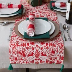 DII® 72" Christmas Woods Embellished Table Runner -Michaels X-Mas Decor D540103S 3