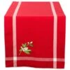 DII® 72" Red Embroidered Mistletoe Corner With Border Table Runner -Michaels X-Mas Decor D540104S 1