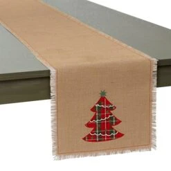 DII® 72" Embroidered Tree Burlap Table Runner 13 DII® 72" Embroidered Tree Burlap Table Runner -Michaels X-Mas Decor D540106S 3
