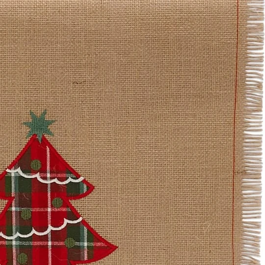 DII® 72" Embroidered Tree Burlap Table Runner 10 DII® 72" Embroidered Tree Burlap Table Runner - Image 8
