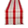 DII® 72" Red Tinsel Plaid Fringed Table Runner -Michaels X-Mas Decor D540107S 1