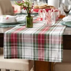 DII® 108" Christmas Plaid Table Runner 20 DII® 108" Christmas Plaid Table Runner -Michaels X-Mas Decor D540109S 6
