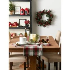 DII® 108" Christmas Plaid Table Runner 22 DII® 108" Christmas Plaid Table Runner -Michaels X-Mas Decor D540109S 8