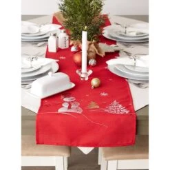 DII® 108" Snowman Embroidered Table Runner -Michaels X-Mas Decor D540114S 5