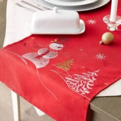 DII® 108" Snowman Embroidered Table Runner -Michaels X-Mas Decor D540114S 8