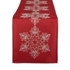 DIIĀ® 70" Sparkle Snowflakes Embroidered Table Runner