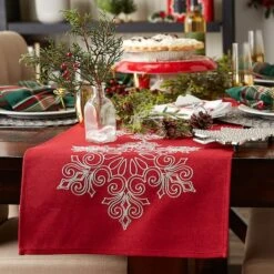 DII® 70" Sparkle Snowflakes Embroidered Table Runner -Michaels X-Mas Decor D540116S 9