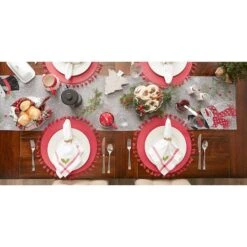 DII® 70" Grey Snowman Embroidered Table Runner -Michaels X-Mas Decor D540118S 7