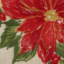 DII® 70" Cream Poinsettia Holly Embroidered Table Runner -Michaels X-Mas Decor D540119S 6