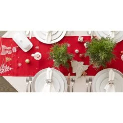 DII® 70" Red Embroidered Snowman Table Runner -Michaels X-Mas Decor D540121S 6