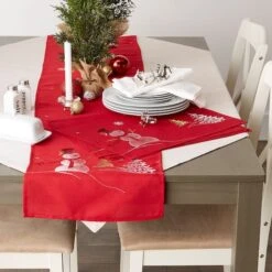 DII® 70" Red Embroidered Snowman Table Runner -Michaels X-Mas Decor D540121S 9