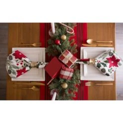 DII® 108" Red Stag Christmas Print Table Runner -Michaels X-Mas Decor D540122S 5
