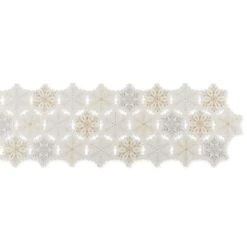 DII® 54" White And Gold Embroidered Snowflakes Table Runner -Michaels X-Mas Decor D540123S 4