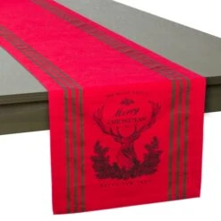DII® 72" Red Stag Christmas Print Table Runner -Michaels X-Mas Decor D540124S 8