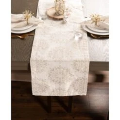 DII® 72'' Winter Sparkle Jacquard Table Runner 11 DII® 72'' Winter Sparkle Jacquard Table Runner -Michaels X-Mas Decor D540127S 6