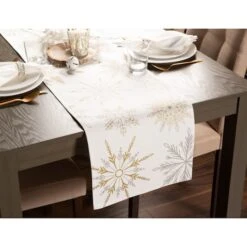 DII® 72'' Snowflake Sparkle Printed Table Runner 12 DII® 72'' Snowflake Sparkle Printed Table Runner -Michaels X-Mas Decor D540130S 4