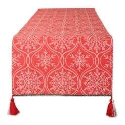 DII® 72'' Joyful Snowflakes Jacquard Reversible Table Runner -Michaels X-Mas Decor D540135S 1 1