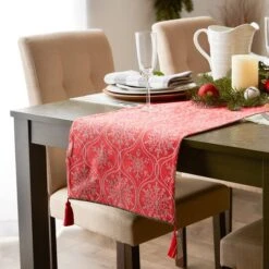 DII® 72'' Joyful Snowflakes Jacquard Reversible Table Runner -Michaels X-Mas Decor D540135S 7