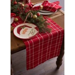 DII® 72" Holly Berry Plaid Table Runner -Michaels X-Mas Decor D540137S 3