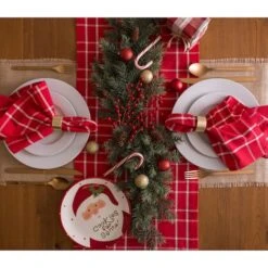 DII® 72" Holly Berry Plaid Table Runner -Michaels X-Mas Decor D540137S 7